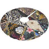 Jupon De Sapin En Polyester Brossé Patchwork Leopard : Ethnic Lining Design. (Angle)