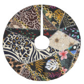 Jupon De Sapin En Polyester Brossé Patchwork Leopard : Ethnic Lining Design. (Devant)