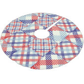 Jupon De Sapin En Polyester Brossé Patchwork Plaid Classique : Motif Carré (Angle)