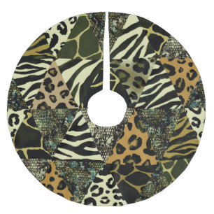 Jupon De Sapin En Polyester Brossé Patchwork Safari : Poster de animal aquarelle.