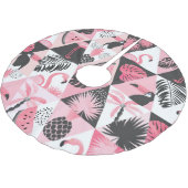 Jupon De Sapin En Polyester Brossé Patchwork Tropical : Flamant rose Watermelon Seaml (Angle)
