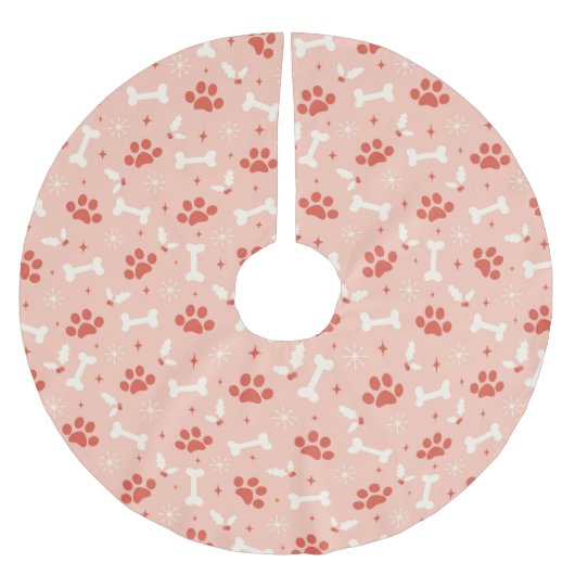 Jupon De Sapin En Polyester Brossé Pâtes et os de Noël Motif (Devant)