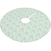 Jupon De Sapin En Polyester Brossé Patinage sur glace Snowmen Vert (Angle)
