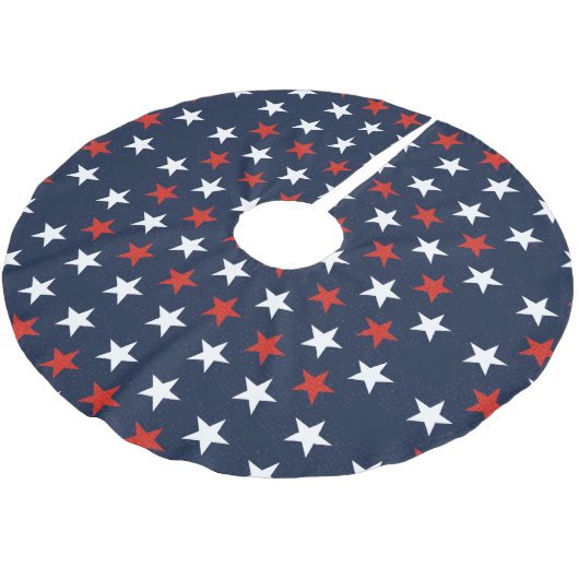 Jupon De Sapin En Polyester Brossé Patriotic Stars Design Tree Jupe (Angle)