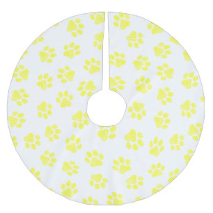 Jupon De Sapin En Polyester Brossé Patrouilles de Doodle, Paws de Chien, Paws Jaunes