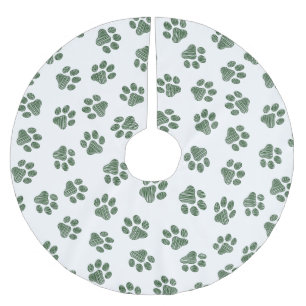 Jupon De Sapin En Polyester Brossé Patrouilles de Doodle, Paws de Chien, Paws Vertes