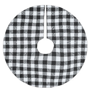 Jupon De Sapin En Polyester Brossé Patte de mise en platine de buffle noir et blanc
