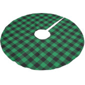 Jupon De Sapin En Polyester Brossé Patte de plaid de Buffalo vert et noir (Angle)