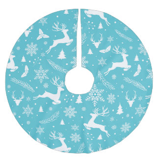 Jupon De Sapin En Polyester Brossé Patterns bleus