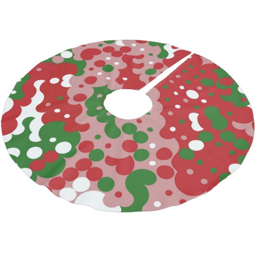 Jupon De Sapin En Polyester Brossé Patters de Groovy Funky Mod Retro Christmas (Angle)