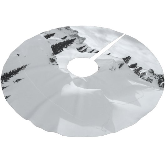 Jupon De Sapin En Polyester Brossé Paysage alpin : Snowy Fir Trees (Angle)