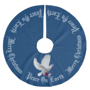 Jupon De Sapin En Polyester Brossé Peace on Earth Dove Custom Color Tree Jupe
