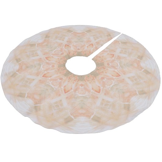 Jupon De Sapin En Polyester Brossé Peach Orange Mandala (Angle)