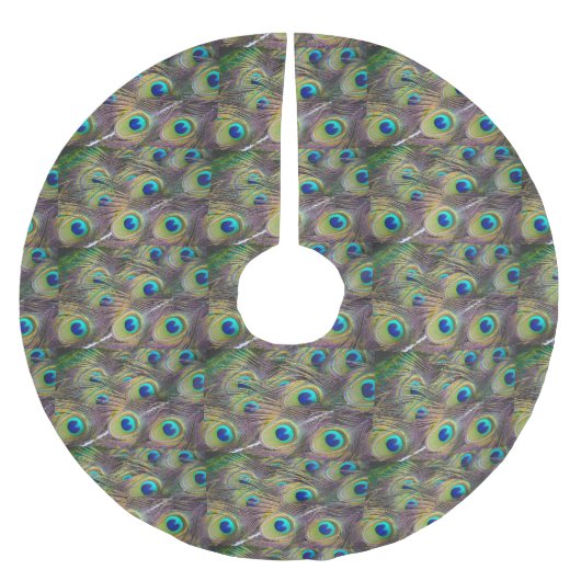 Jupon De Sapin En Polyester Brossé Peacock Feathers Tree Skirt (Devant)