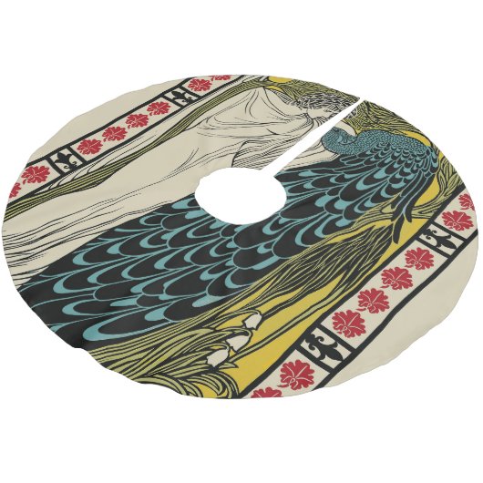 Jupon De Sapin En Polyester Brossé Peacock Fine Art Bird Nouveau (Angle)