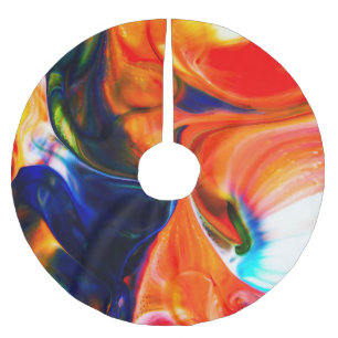 Jupon De Sapin En Polyester Brossé Peinture à encre éclatée : Abstraite colorée