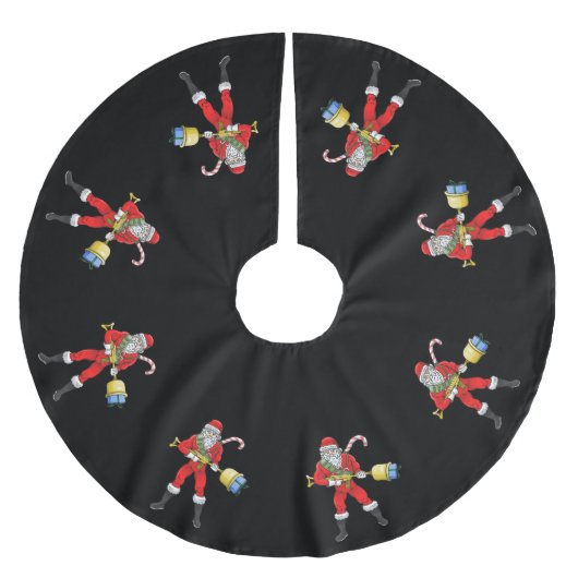 Jupon De Sapin En Polyester Brossé Père Noël armé (Devant)