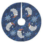 Jupon De Sapin En Polyester Brossé Père Noël céleste (Devant)