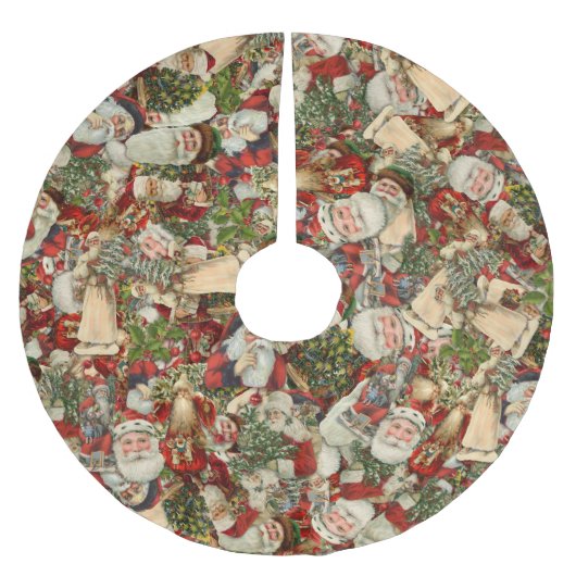 Jupon De Sapin En Polyester Brossé Père Noël Collage Brossé Polyester Arbre S (Devant)