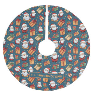 Jupon De Sapin En Polyester Brossé Père Noël de Noël nom personnalisé