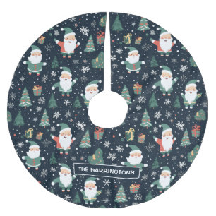 Jupon De Sapin En Polyester Brossé Père Noël de Noël nom personnalisé