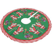 Jupon De Sapin En Polyester Brossé Père Noël et elfes (Angle)