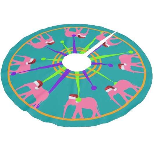 Jupon De Sapin En Polyester Brossé Père Noël-phant (Angle)