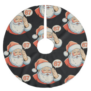 Jupon De Sapin En Polyester Brossé Père Noël Six Sept 6 7 67 Noël Drôle Xmas Meme