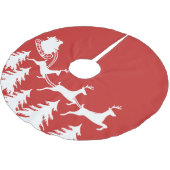 Jupon De Sapin En Polyester Brossé Père Noël Sleigh & Reindeer (Angle)