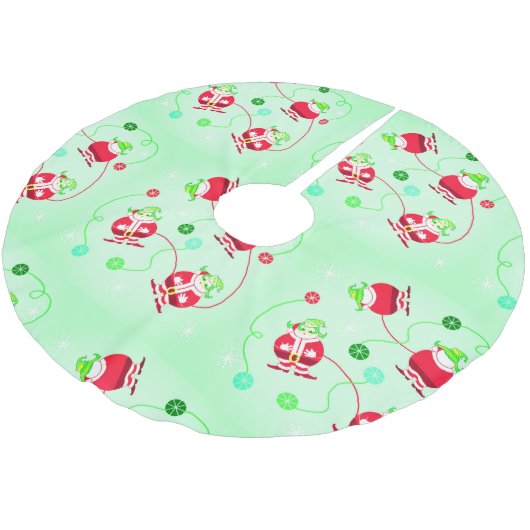 Jupon De Sapin En Polyester Brossé Père Noël surpris (Angle)