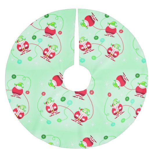 Jupon De Sapin En Polyester Brossé Père Noël surpris (Devant)