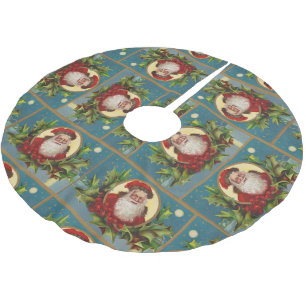 Jupon De Sapin En Polyester Brossé Père Noël Vintage