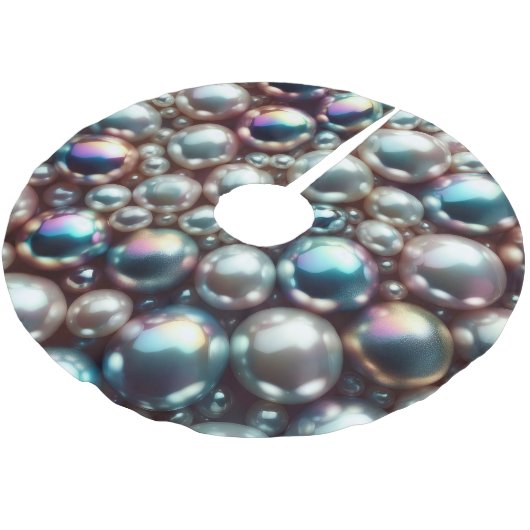 Jupon De Sapin En Polyester Brossé Perles (Angle)