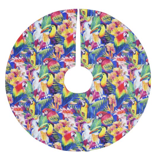 Jupon De Sapin En Polyester Brossé Perroquets d'aquarelle (Devant)