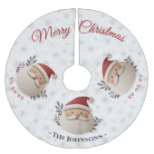 Jupon De Sapin En Polyester Brossé Personalized Santa – Rustic Christmas Decor (Devant)