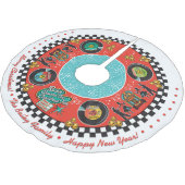 Jupon De Sapin En Polyester Brossé Personnalisable Rockin' autour de Noël (Angle)