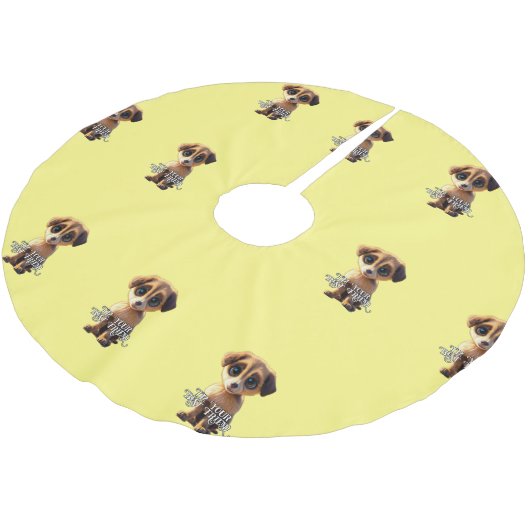 Jupon De Sapin En Polyester Brossé Petit chiot (Angle)