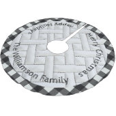 Jupon De Sapin En Polyester Brossé Petit Noir Blanc Plaid Quilt Motif Noël (Angle)