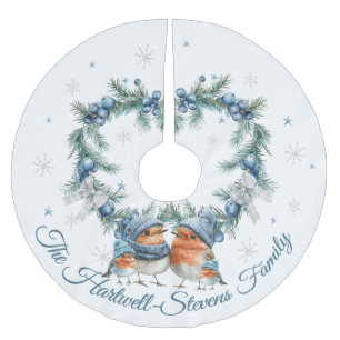 Jupon De Sapin En Polyester Brossé Petite Robin Famille et Noël