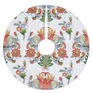 Jupon De Sapin En Polyester Brossé Petrykivka, une ethnie colorée : fleurs ukrainienn