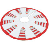 Jupon De Sapin En Polyester Brossé Phare rouge et blanc sur blanc (Angle)