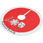 Jupon De Sapin En Polyester Brossé Pickleball Noël Joie Reindeer Rouge et blanc (Angle)