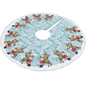 Jupon De Sapin En Polyester Brossé Pickleball Partners Père Noël & Reindeer Sleightin (Angle)