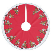 Jupon De Sapin En Polyester Brossé Pickleball Partners Père Noël & Reindeer Sleightin (Devant)