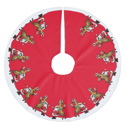 Jupon De Sapin En Polyester Brossé Pickleball Partners Père Noël & Reindeer Sleightin (Devant)