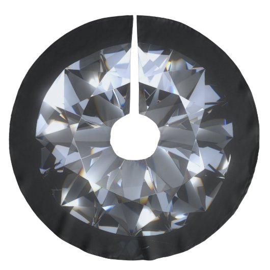 Jupon De Sapin En Polyester Brossé Pierre de diamant : l'espace noir brille. (Devant)