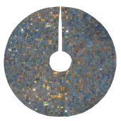 Jupon De Sapin En Polyester Brossé Pierres de mosaïque en bleu et or (Devant)