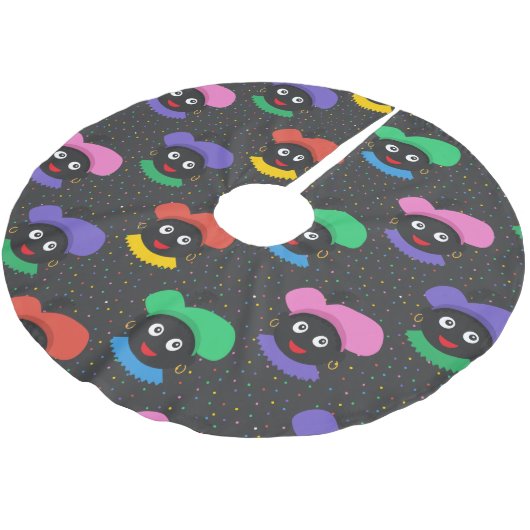 Jupon De Sapin En Polyester Brossé Piet de Noël Zwarte (Angle)