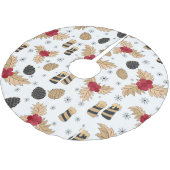 Jupon De Sapin En Polyester Brossé Pine Cone et Holly Christmas Tree Jupe (Angle)