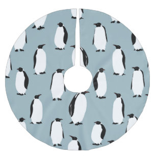 Jupon De Sapin En Polyester Brossé Pingouin Bird animal mignonne Motif